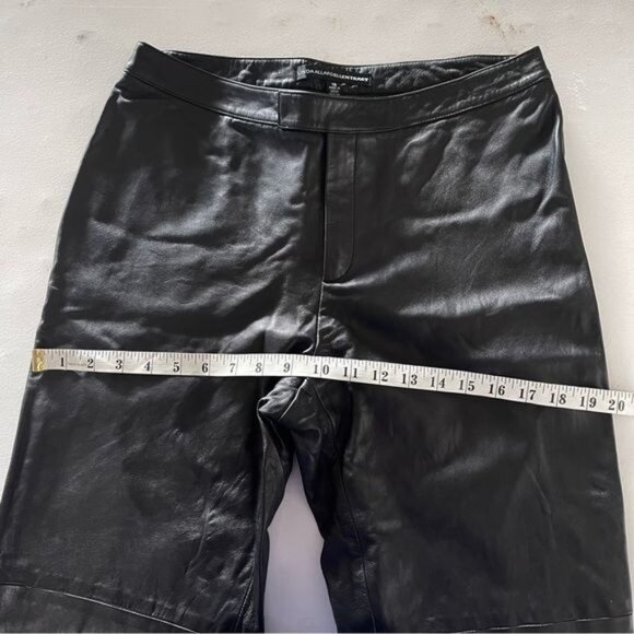 LINDA ALLARD Ellen Tracy Black 100% Leather Pants straight leg high rise 10 - Picture 10 of 10